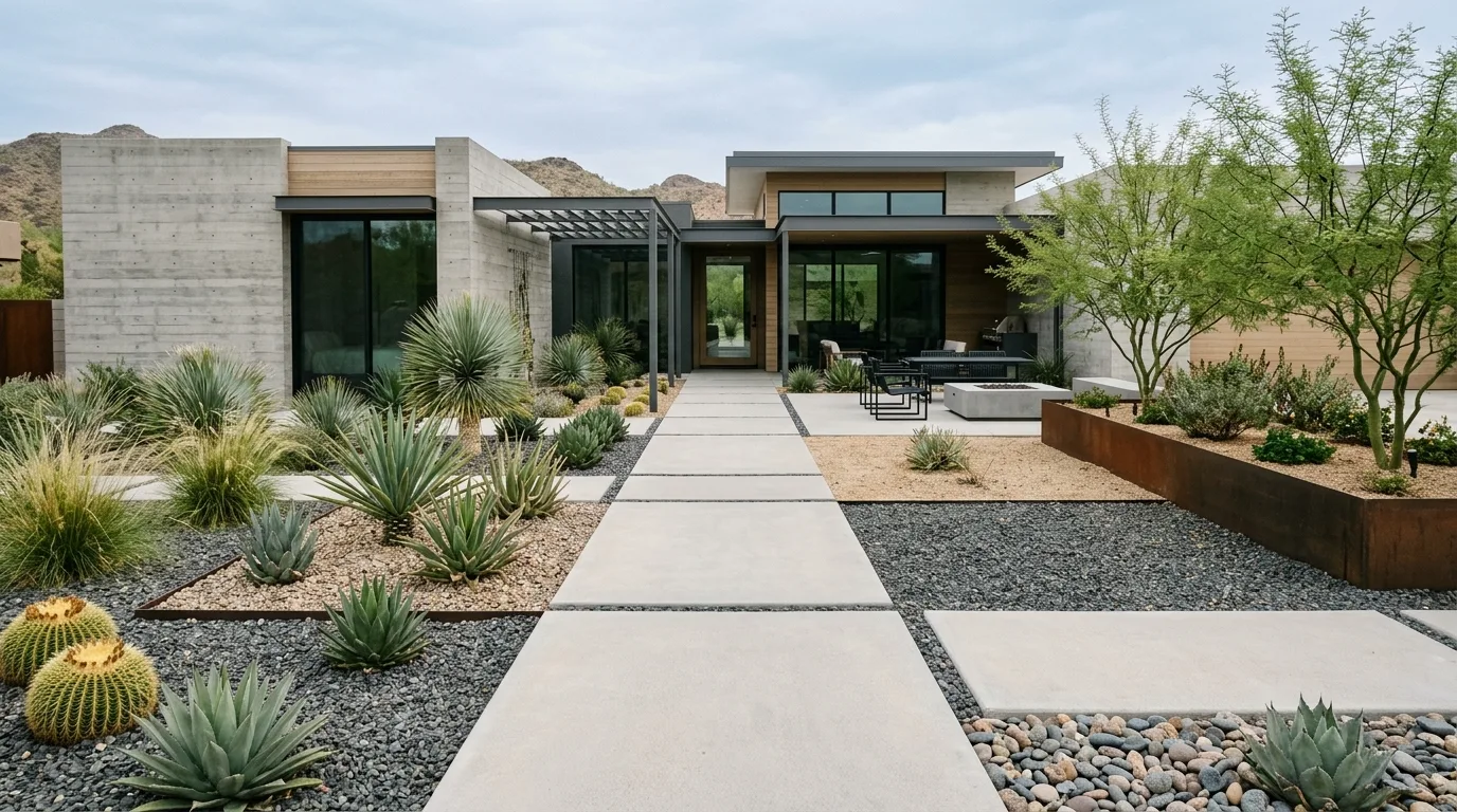 Succulent and Stone Layout